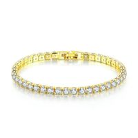 Copper Gold Plated Silver Plated Retro Simple Style Plating Inlay Square Zircon Tennis Bracelet main image 2