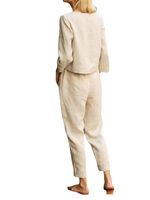 Women's Casual Solid Color Cotton Pocket Patchwork Pants Sets main image 3