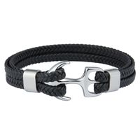 Moda Geométrico Cuero Sintético Acero Titanio Hombres Pulsera 1 Pieza sku image 2