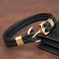 Fashion Geometric Pu Leather Titanium Steel Men's Bracelets 1 Piece main image 1