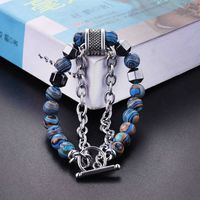 Retro Geometric Alloy Haematite Men's Bracelets main image 4