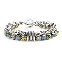 Retro Geometric Alloy Haematite Men's Bracelets sku image 4