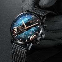 Fashion Solid Color Single Folding Buckle Quartz Men's Watches main image 1