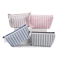Women's Small All Seasons Polyester Stripe Fashion Square Zipper Cosmetic Bag main image 6