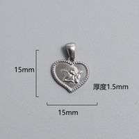1 Piece Titanium Steel Portrait Cross Heart Shape Polished Pendant sku image 6