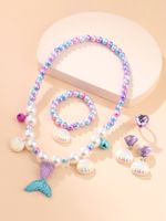 Cute Shell Fish Tail Resin Beaded Kid's Necklace 1 Set main image 1