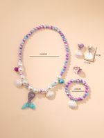 Cute Shell Fish Tail Resin Beaded Kid's Necklace 1 Set main image 2