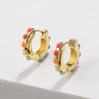 Fashion Circle Alloy Plating Resin Women's Hoop Earrings 1 Pair sku image 1