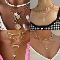 Fashion Star Heart Shape Lightning Alloy Plating Inlay Rhinestones Women's Layered Necklaces 1 Piece main image 2