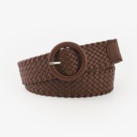 Fashion Solid Color Pu Leather Alloy Women's Leather Belts 1 Piece sku image 3