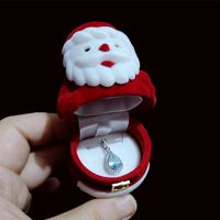 Cute Christmas Tree Santa Claus Snowman Cloth Jewelry Boxes 1 Piece sku image 2