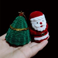 Cute Christmas Tree Santa Claus Snowman Cloth Jewelry Boxes 1 Piece main image 3