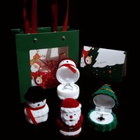 Cute Christmas Tree Santa Claus Snowman Cloth Jewelry Boxes 1 Piece main image 1