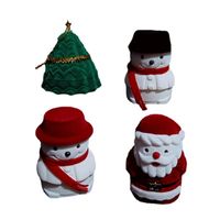 Cute Christmas Tree Santa Claus Snowman Cloth Jewelry Boxes 1 Piece main image 2