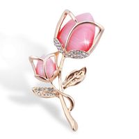 Fashion Cat Flower Butterfly Imitation Pearl Alloy Inlay Rhinestones Opal Women's Brooches sku image 6