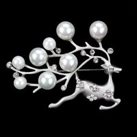 Fashion Cat Flower Butterfly Imitation Pearl Alloy Inlay Rhinestones Opal Women's Brooches sku image 15