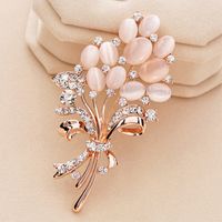 Fashion Cat Flower Butterfly Imitation Pearl Alloy Inlay Rhinestones Opal Women's Brooches sku image 3