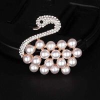 Fashion Cat Flower Butterfly Imitation Pearl Alloy Inlay Rhinestones Opal Women's Brooches sku image 10
