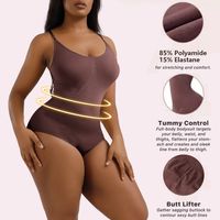 Solid Color Waist Support Gather Shaping Underwear main image 4