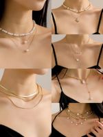 Elegant Heart Shape Butterfly Alloy Plating Artificial Pearls Women's Layered Necklaces 1 Piece main image 1