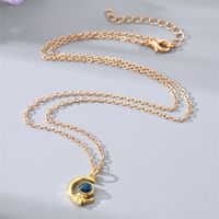 Fashion Astronaut Copper Gold Plated Artificial Gemstones Pendant Necklace 1 Piece main image 2
