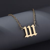 Fashion Number Stainless Steel Plating Pendant Necklace 1 Piece main image 1