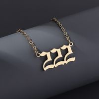 Fashion Number Stainless Steel Plating Pendant Necklace 1 Piece main image 9