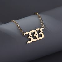 Fashion Number Stainless Steel Plating Pendant Necklace 1 Piece main image 8