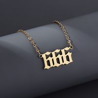 Fashion Number Stainless Steel Plating Pendant Necklace 1 Piece main image 5