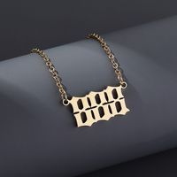 Fashion Number Stainless Steel Plating Pendant Necklace 1 Piece main image 3