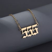 Fashion Number Stainless Steel Plating Pendant Necklace 1 Piece main image 6