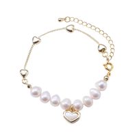 Fashion Heart Shape Pearl Bracelets 1 Piece sku image 1