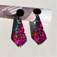 1 Pair Fashion Color Block Arylic Drop Earrings sku image 1
