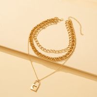 Fashion Heart Shape Alloy Plating Artificial Pearls Women's Layered Necklaces 1 Piece main image 6