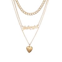 Fashion Heart Shape Alloy Plating Artificial Pearls Women's Layered Necklaces 1 Piece main image 5