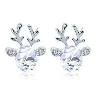 1 Pair Fashion Deer Enamel Alloy Rhinestones Ear Studs main image 5
