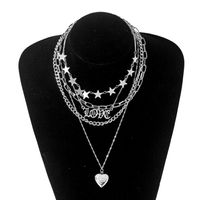 Fashion Heart Shape Alloy Plating Artificial Pearls Women's Layered Necklaces 1 Piece sku image 7