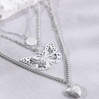 Fashion Heart Shape Alloy Plating Artificial Pearls Women's Layered Necklaces 1 Piece sku image 2