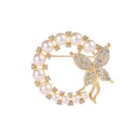 Fashion Flower Alloy Plating Inlay Artificial Gemstones Pearl Women's Brooches main image 4