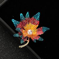 Fashion Flower Alloy Plating Inlay Artificial Gemstones Pearl Women's Brooches sku image 44