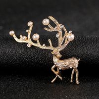 Fashion Flower Alloy Plating Inlay Artificial Gemstones Pearl Women's Brooches sku image 13