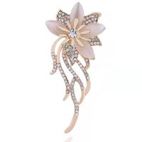 Fashion Flower Alloy Plating Inlay Artificial Gemstones Pearl Women's Brooches sku image 48