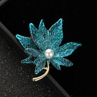 Fashion Flower Alloy Plating Inlay Artificial Gemstones Pearl Women's Brooches sku image 43