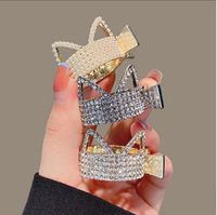 Fashion Bunny Ears Crown Alloy Plating Inlay Artificial Gemstones Pearl Hair Claws 1 Piece main image 2
