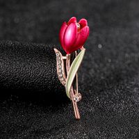 Mode Blume Legierung Überzug Inlay Künstliche Edelsteine Perle Frau Broschen sku image 10