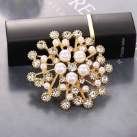Fashion Flower Alloy Plating Inlay Artificial Gemstones Pearl Women's Brooches sku image 41