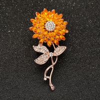 Fashion Flower Alloy Plating Inlay Artificial Gemstones Pearl Women's Brooches sku image 49