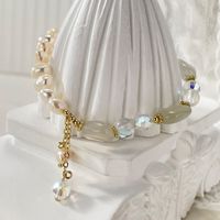 Fashion Heart Shape Fish Tail Pearl Handmade Inlay Artificial Gemstones Bracelets 1 Piece main image 2