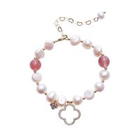 Fashion Heart Shape Fish Tail Pearl Handmade Inlay Artificial Gemstones Bracelets 1 Piece sku image 43