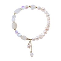 Fashion Heart Shape Fish Tail Pearl Handmade Inlay Artificial Gemstones Bracelets 1 Piece sku image 9